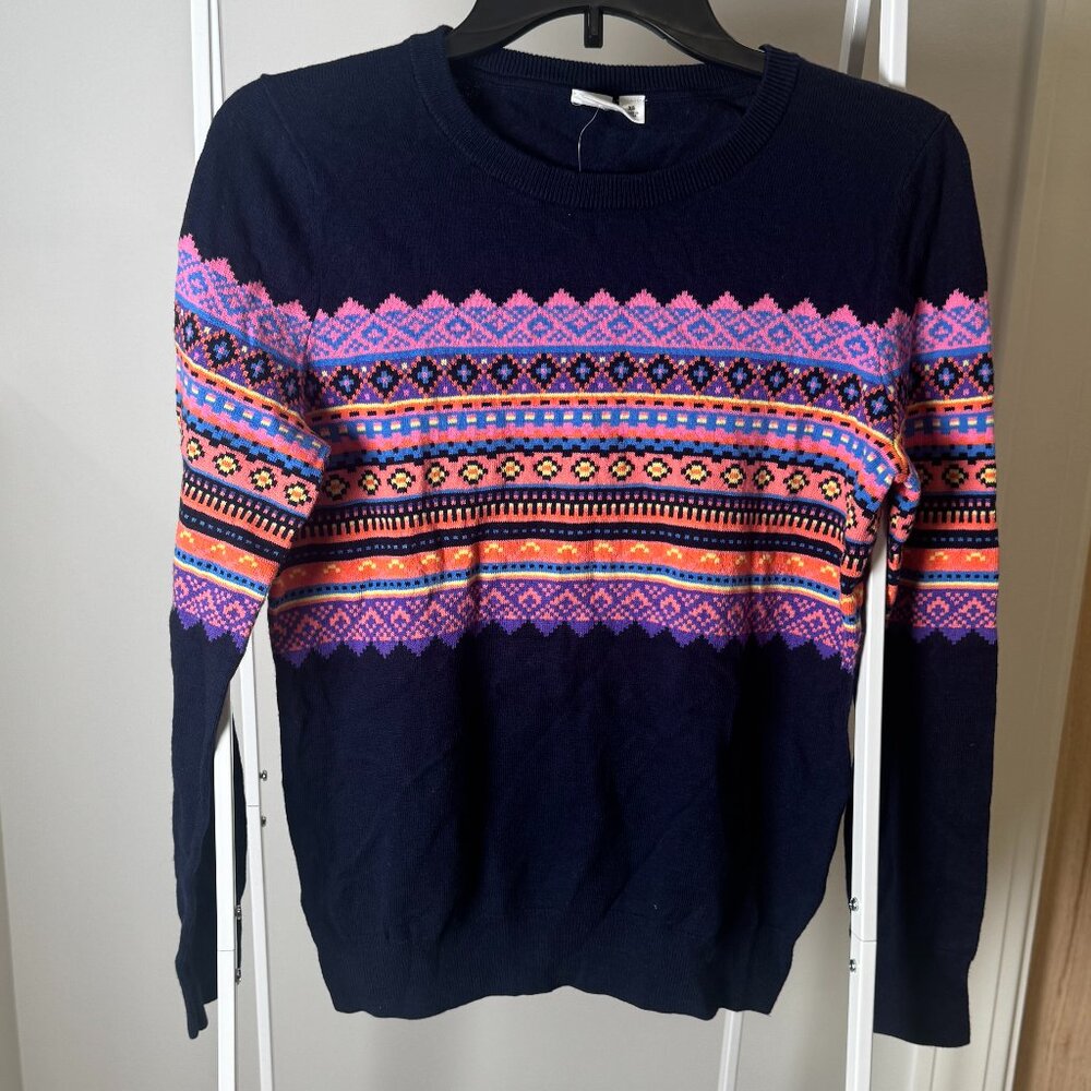 Gap Navy Blue Sweatshirt with Bright Design Stripe